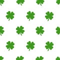 Seamless pattern St Patricks Day Clover buffalo plaid. Shamrock ornament vector illustration Royalty Free Stock Photo